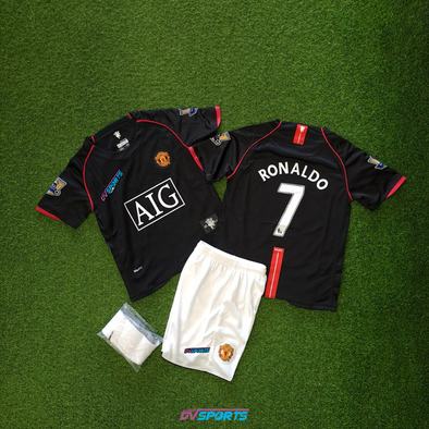 Kit Niños Retro Visitante Man United 07/08- Ronaldo #7