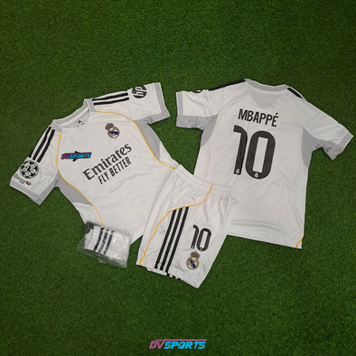 Kit niños Real Madrid Casa 25/26 - #10 Mbappé