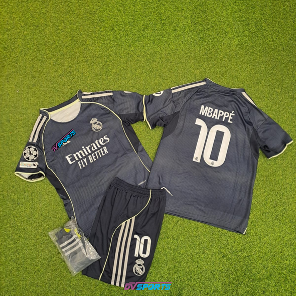 Kit niños Real Madrid visita 25/26 - #10 Mbappé